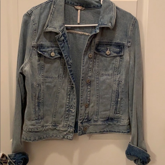 Free People Jackets & Blazers - Free People Light Blue Jean Jacket